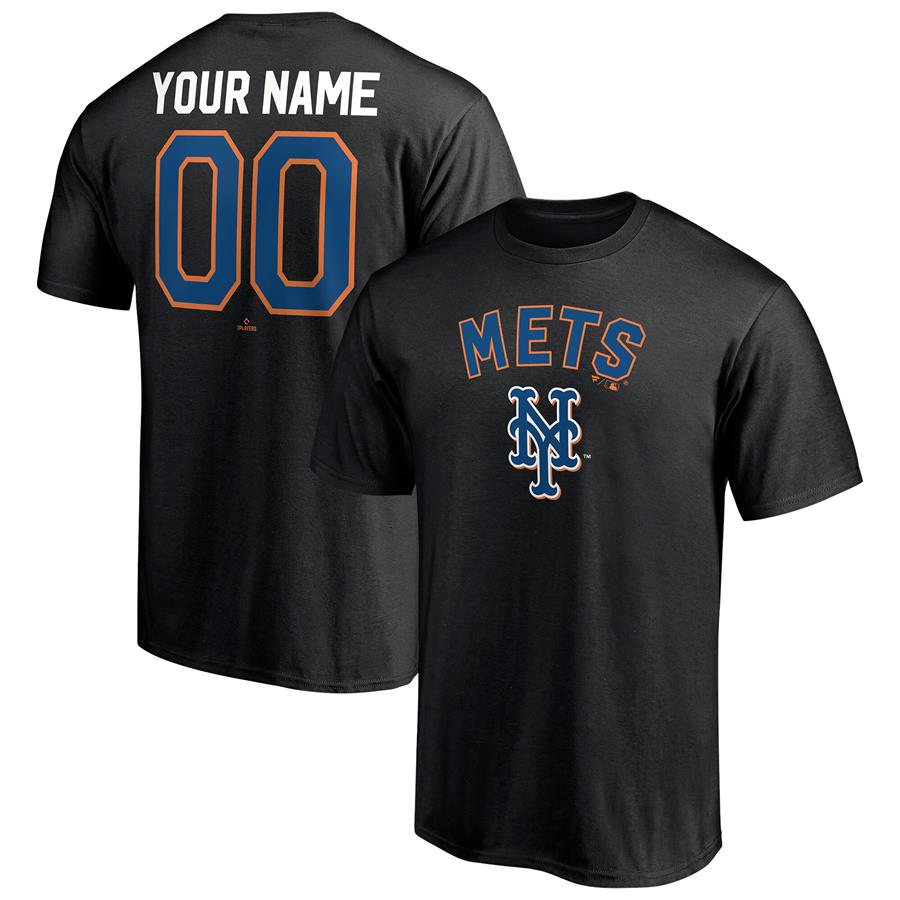 New York Mets Fanatics Branded Cooperstown Winning Streak Alternate Personalized Name & Number T-Shirt - Black