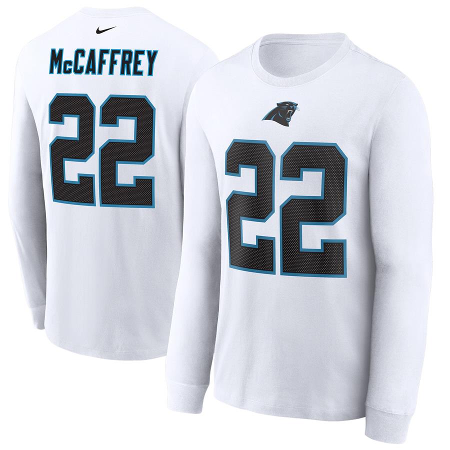Christian McCaffrey Carolina Panthers Nike Player Name & Number Long Sleeve T-Shirt - White