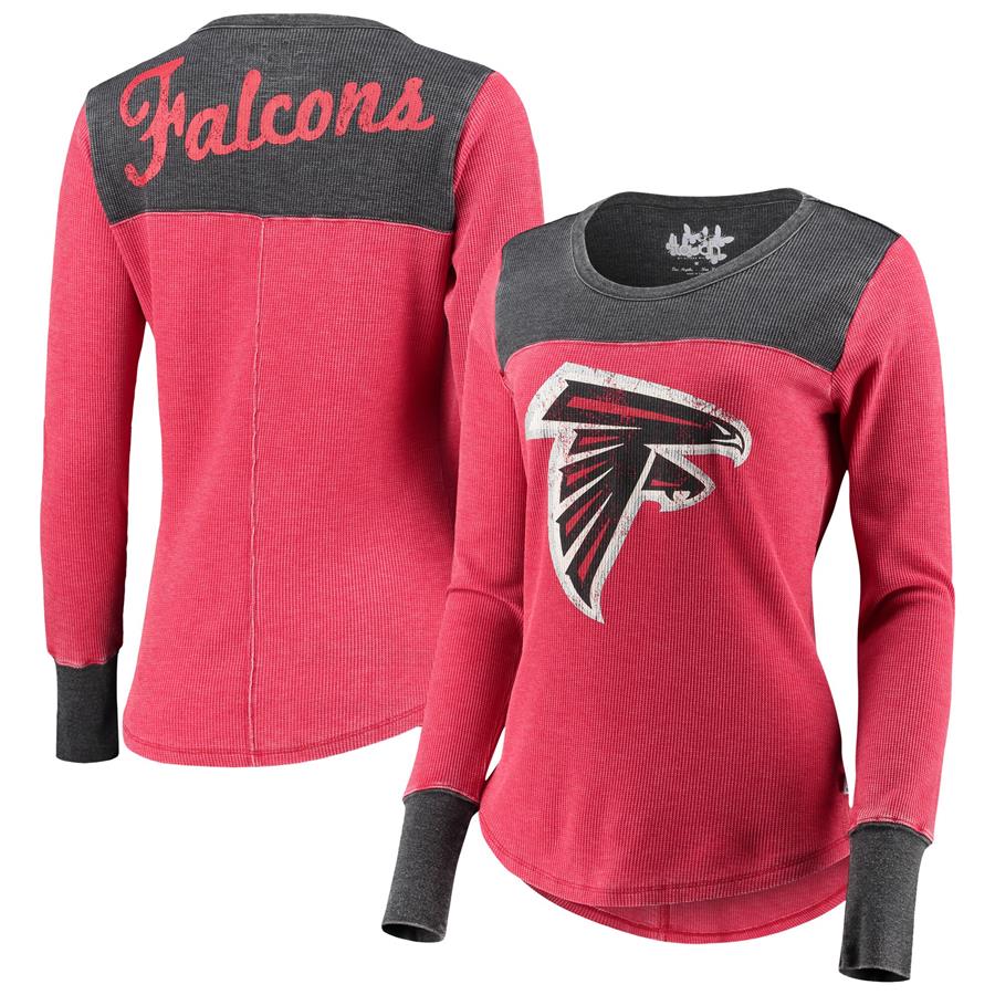 Atlanta Falcons Touch by Alyssa Milano Women's Blindside Tri-Blend Thermal Long Sleeve T-Shirt - Red