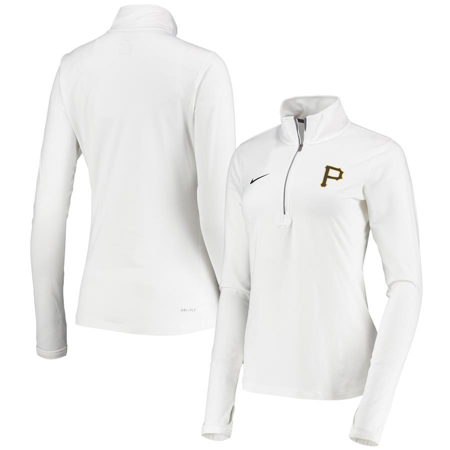 Pittsburgh Pirates Nike Women's Element Performance Half-Zip Jacket - White
