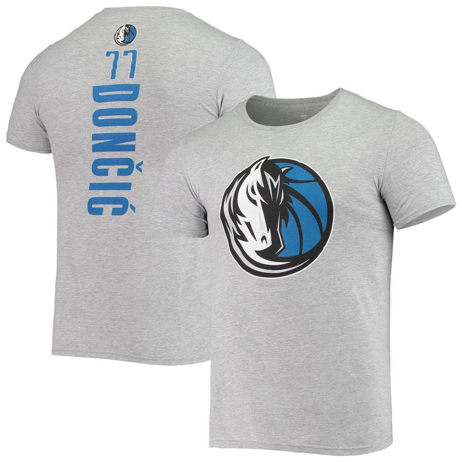 Luka Doncic Dallas Mavericks Fanatics Branded Playmaker Name & Number T-Shirt - Heathered Gray