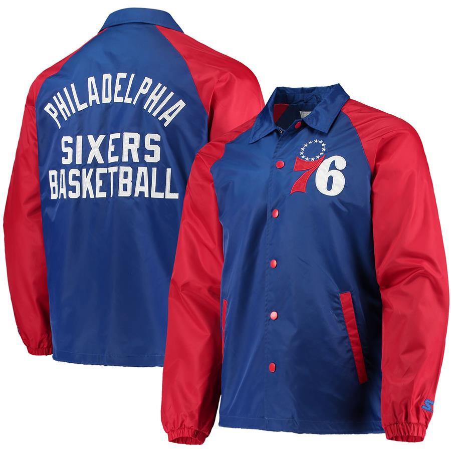 Philadelphia 76ers Starter Chief Coaches Raglan Full-Snap Jacket - Royal