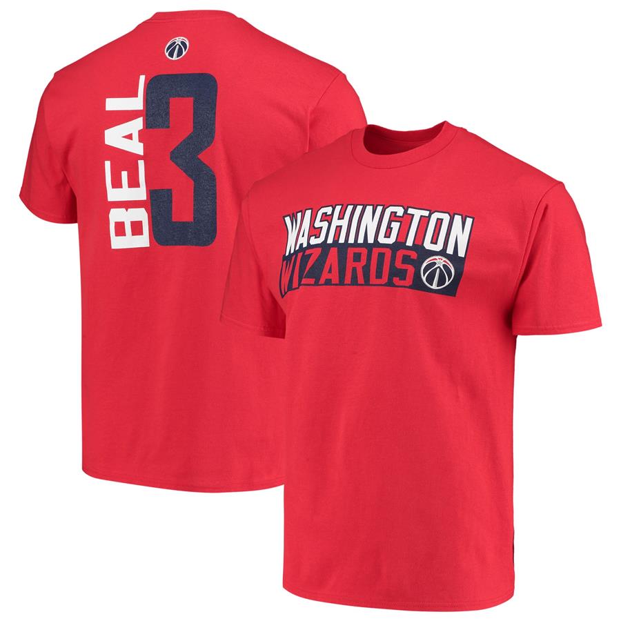 Bradley Beal Washington Wizards Majestic Vertical Name & Number T-Shirt - Red