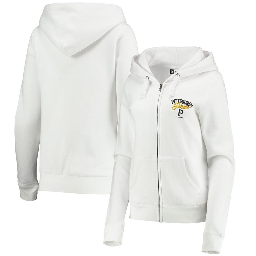 Pittsburgh Pirates New Era Women's Home Run Full-Zip Hoodie - White