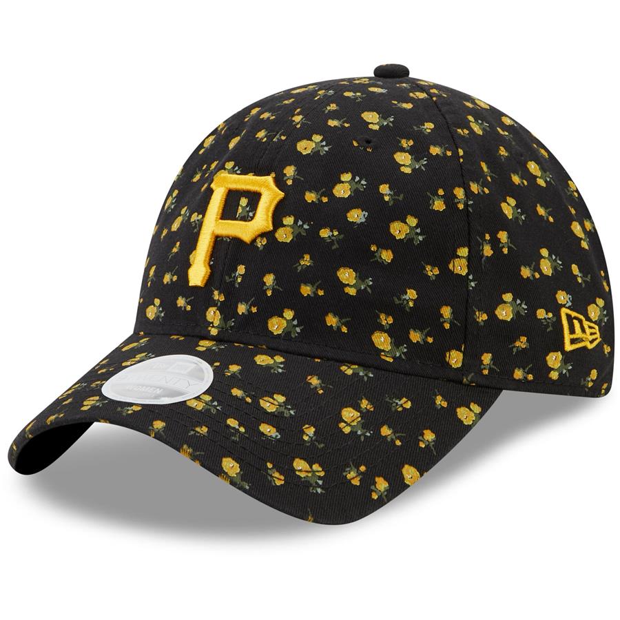 Pittsburgh Pirates New Era Women's Floral 9TWENTY Adjustable Hat - Black