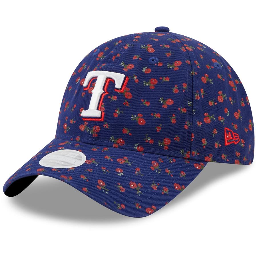 Texas Rangers New Era Women's Floral 9TWENTY Adjustable Hat - Royal