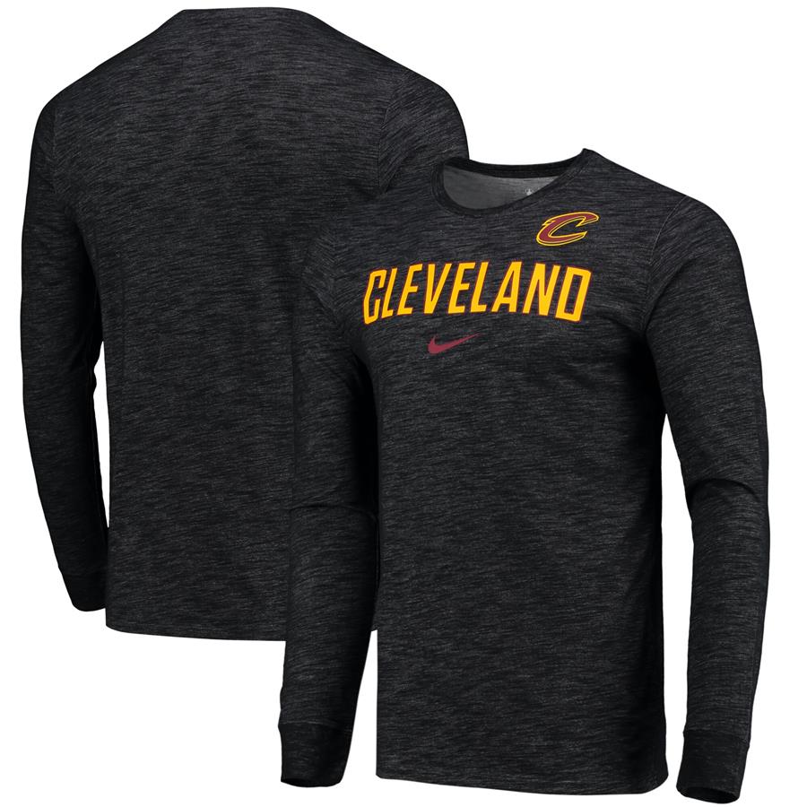 Cleveland Cavaliers Nike Facility Performance Long Sleeve T-Shirt - Heathered Black