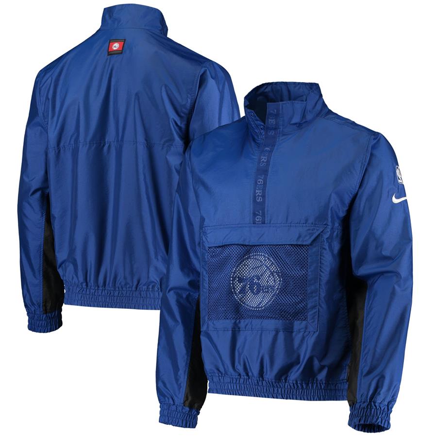 Philadelphia 76ers Nike Courtside Quarter-Snap Jacket - Royal