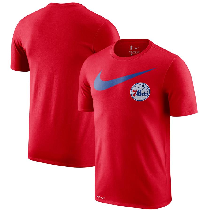 Philadelphia 76ers Nike Swoosh Logo Performance T-Shirt - Red