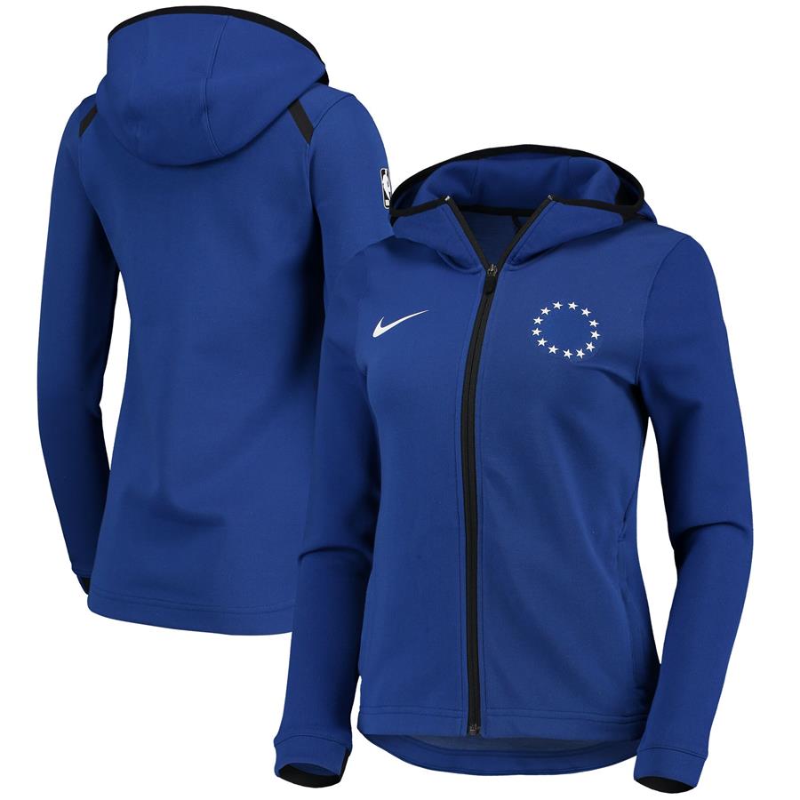 Philadelphia 76ers Nike Women's Showtime Full-Zip Performance Hoodie Jacket - Royal