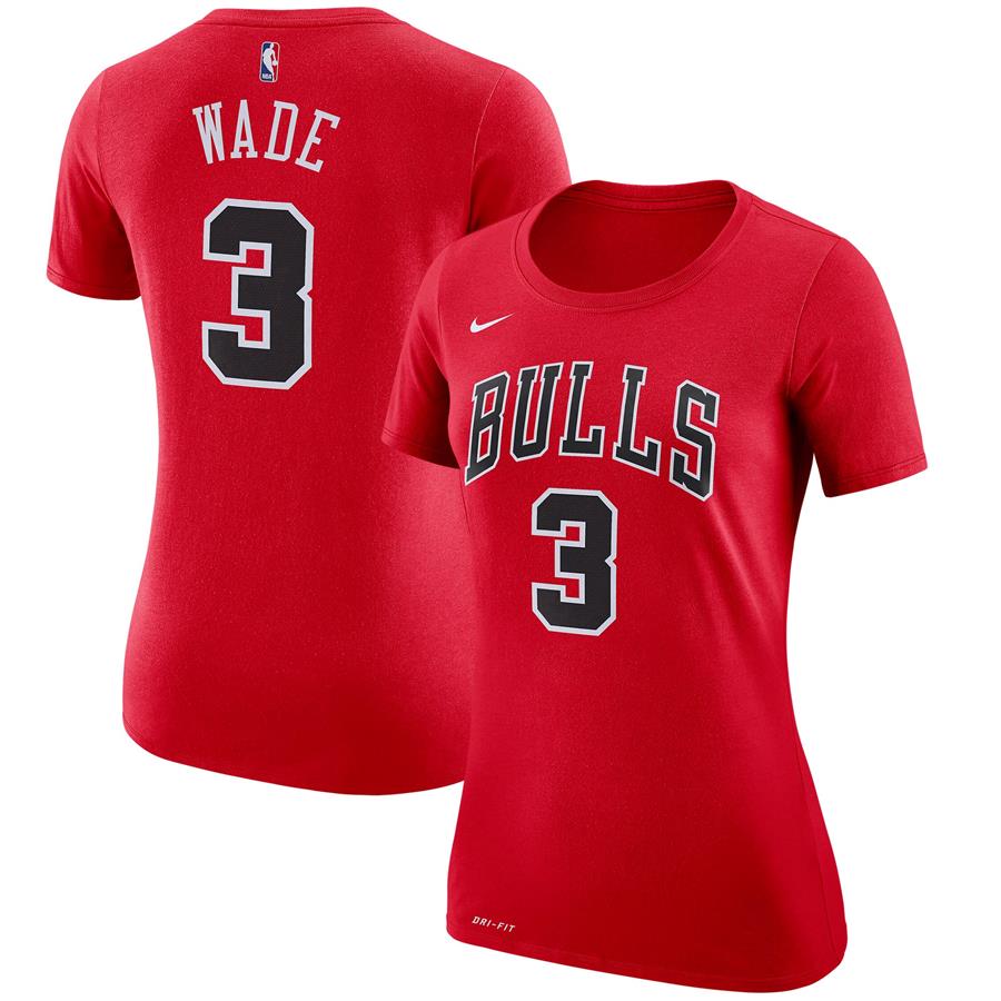 Dwyane Wade Chicago Bulls Nike Women's Name & Number Performance T-Shirt - Red