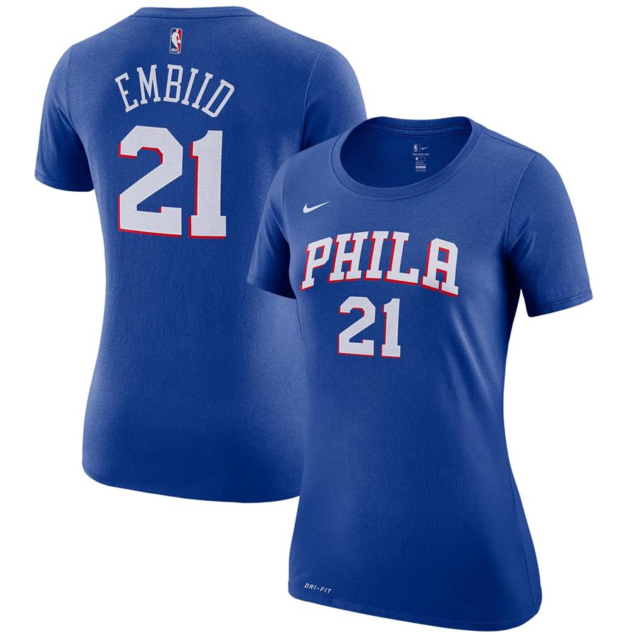 Joel Embiid Philadelphia 76ers Nike Women's Player Name & Number Performance T-Shirt - Royal