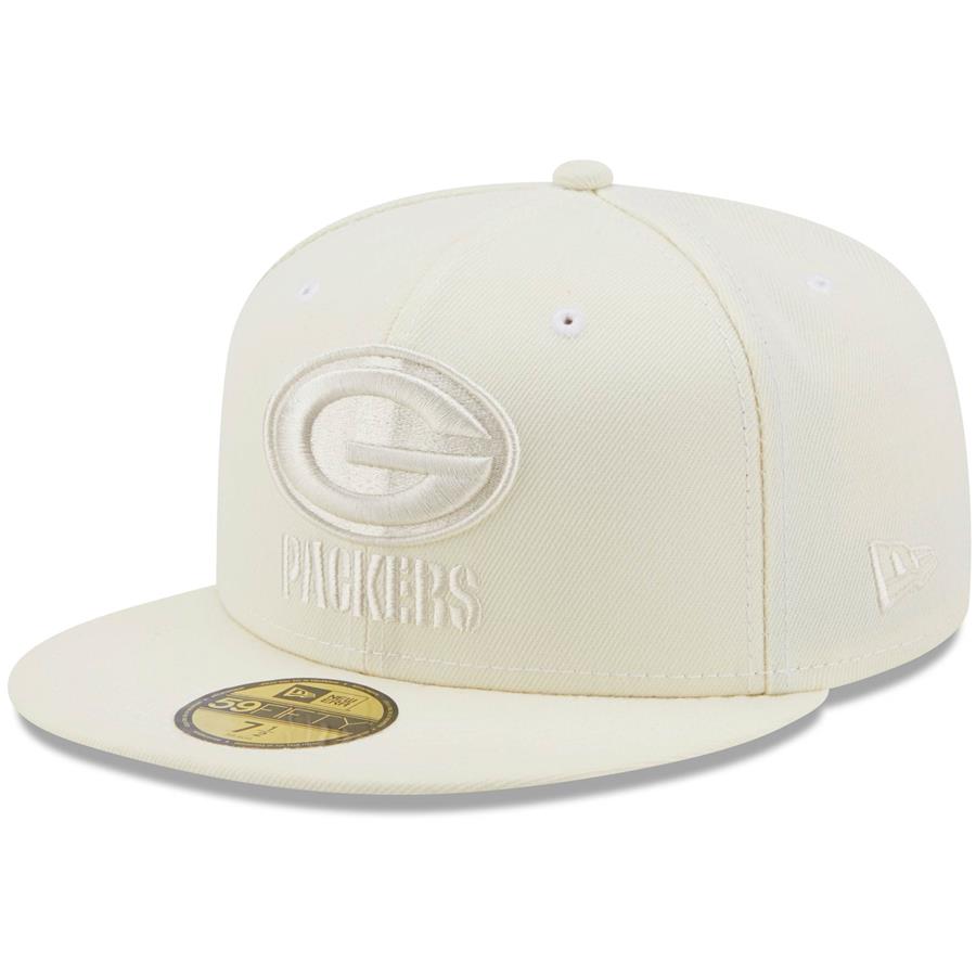Green Bay Packers New Era Color Pack 59FIFTY Fitted Hat - Cream