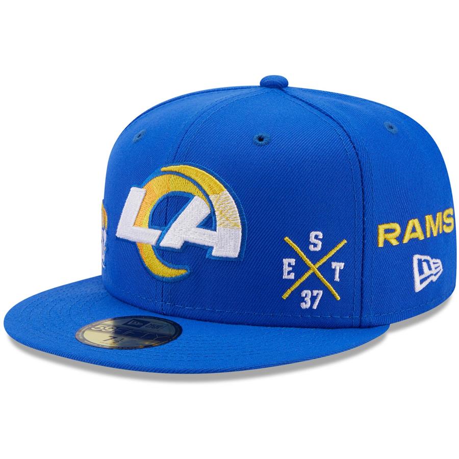 Los Angeles Rams New Era Multi 59FIFTY Fitted Hat - Royal