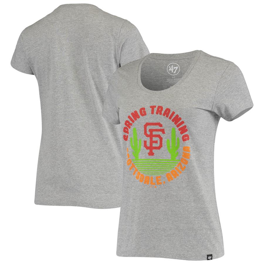 San Francisco Giants '47 Women's Spring Training Cactus Circle Scoop Neck T-Shirt - Heathered Gray