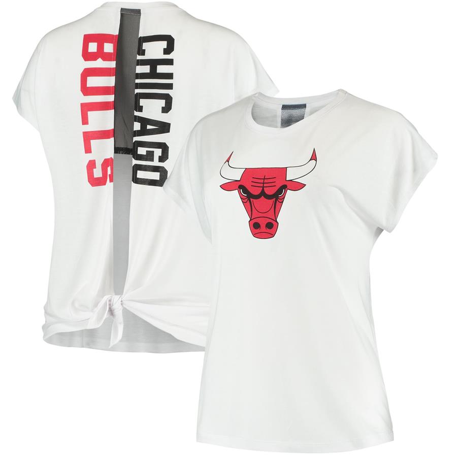Chicago Bulls New Era Women's Split Back T-Shirt - White