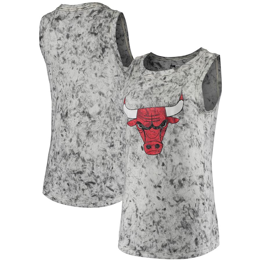 Chicago Bulls 5th & Ocean by New Era Women's Mineral Dye Tank Top - Gray