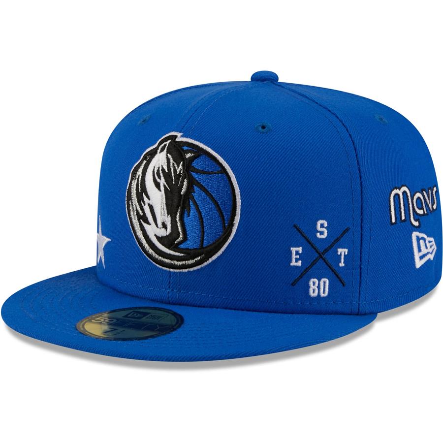 Dallas Mavericks New Era Multi 59FIFTY Fitted Hat - Blue