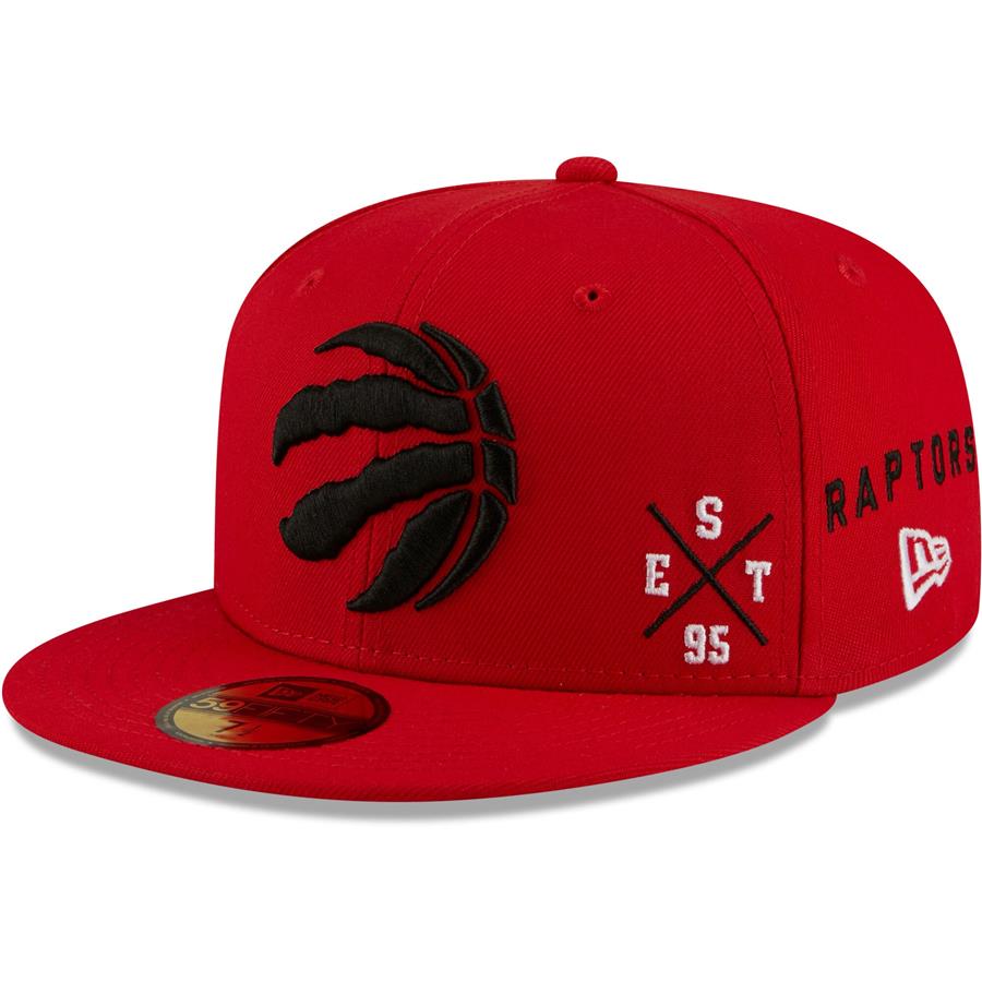 Toronto Raptors New Era Multi 59FIFTY Fitted Hat - Red