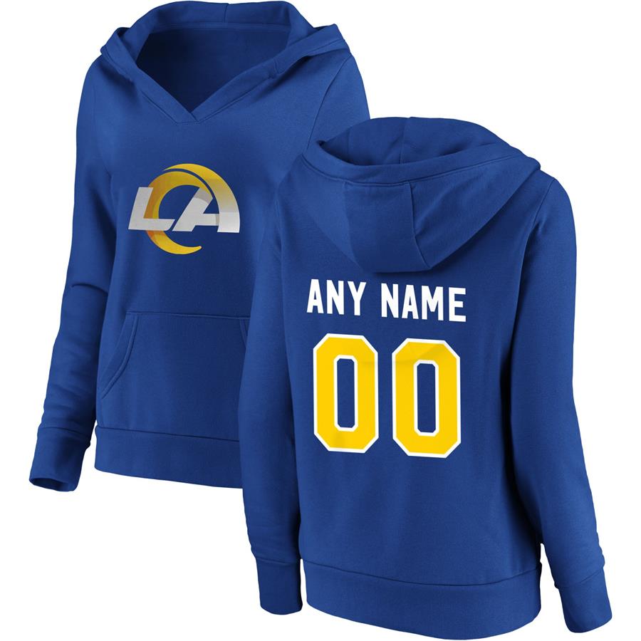 Los Angeles Rams Fanatics Branded Women's Personalized Winning Streak V-Neck Pullover Hoodie - Royal