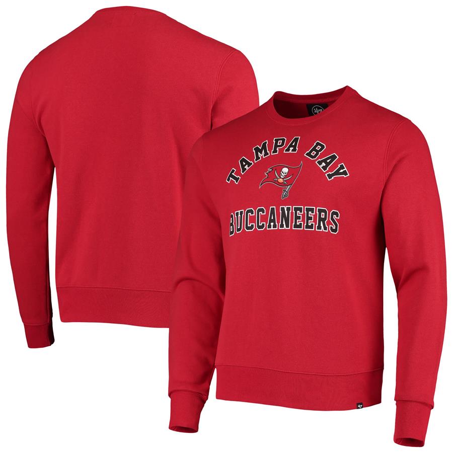 Tampa Bay Buccaneers '47 Varsity Arch Headline Fleece Pullover Sweatshirt - Red