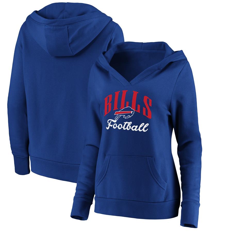 Buffalo Bills Fanatics Branded Women's Victory Script V-Neck Pullover Hoodie - Royal