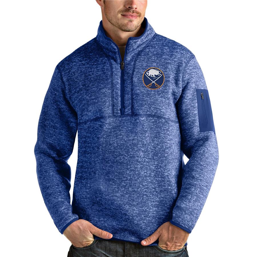 Buffalo Sabres Antigua Fortune Half-Zip Pullover Jacket - Heather Royal
