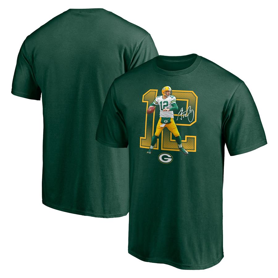 Aaron Rodgers Green Bay Packers Fanatics Branded Powerhouse Player Graphic T-Shirt - Green