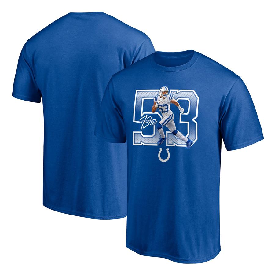 Darius Leonard Indianapolis Colts Fanatics Branded Powerhouse Player Graphic T-Shirt - Royal