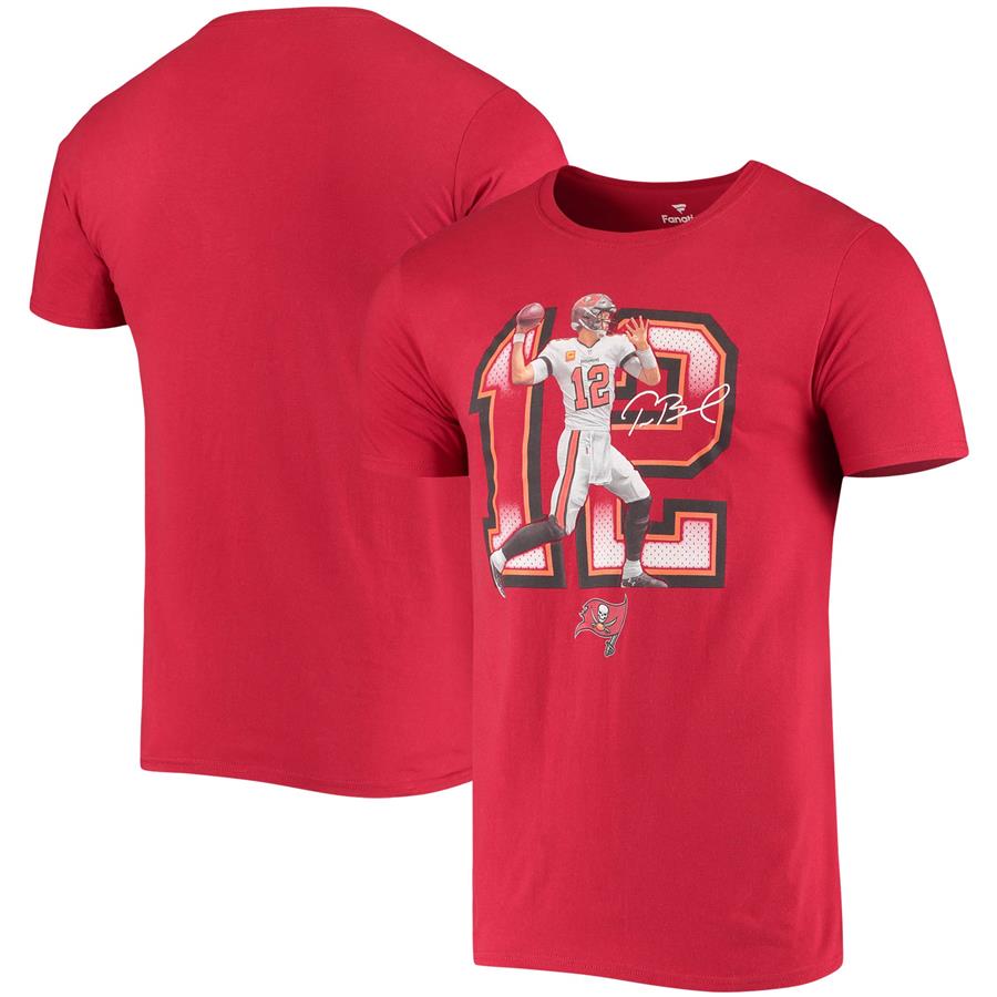 Tom Brady Tampa Bay Buccaneers Fanatics Branded Powerhouse Player Graphic T-Shirt - Red