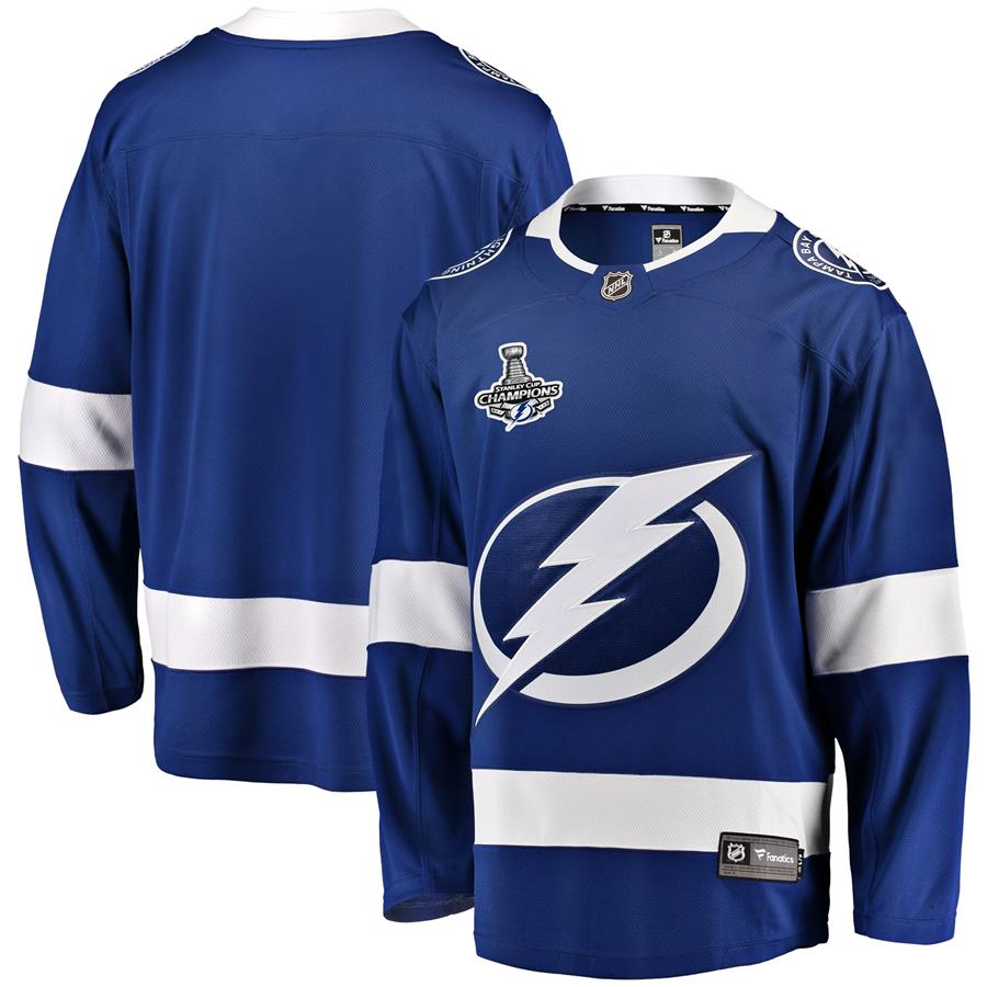 Tampa Bay Lightning Fanatics Branded Home 2020 Stanley Cup Champions Breakaway Jersey - Blue