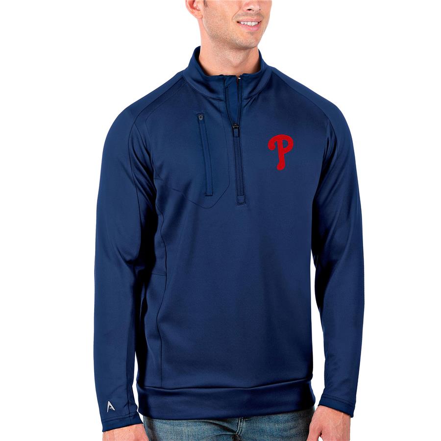 Philadelphia Phillies Antigua Generation Quarter-Zip Pullover Jacket - Royal