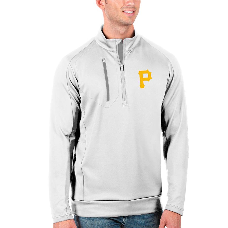 Pittsburgh Pirates Antigua Generation Quarter-Zip Pullover Jacket - White