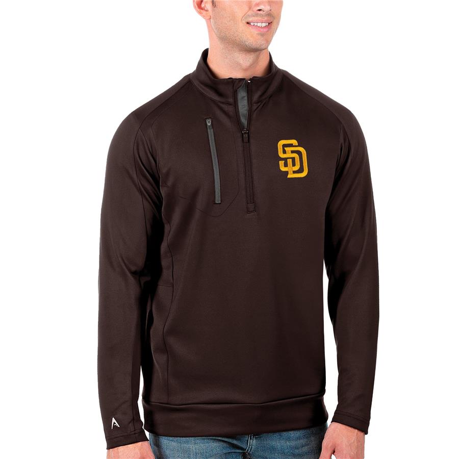 San Diego Padres Antigua Generation Quarter-Zip Pullover Jacket - Brown