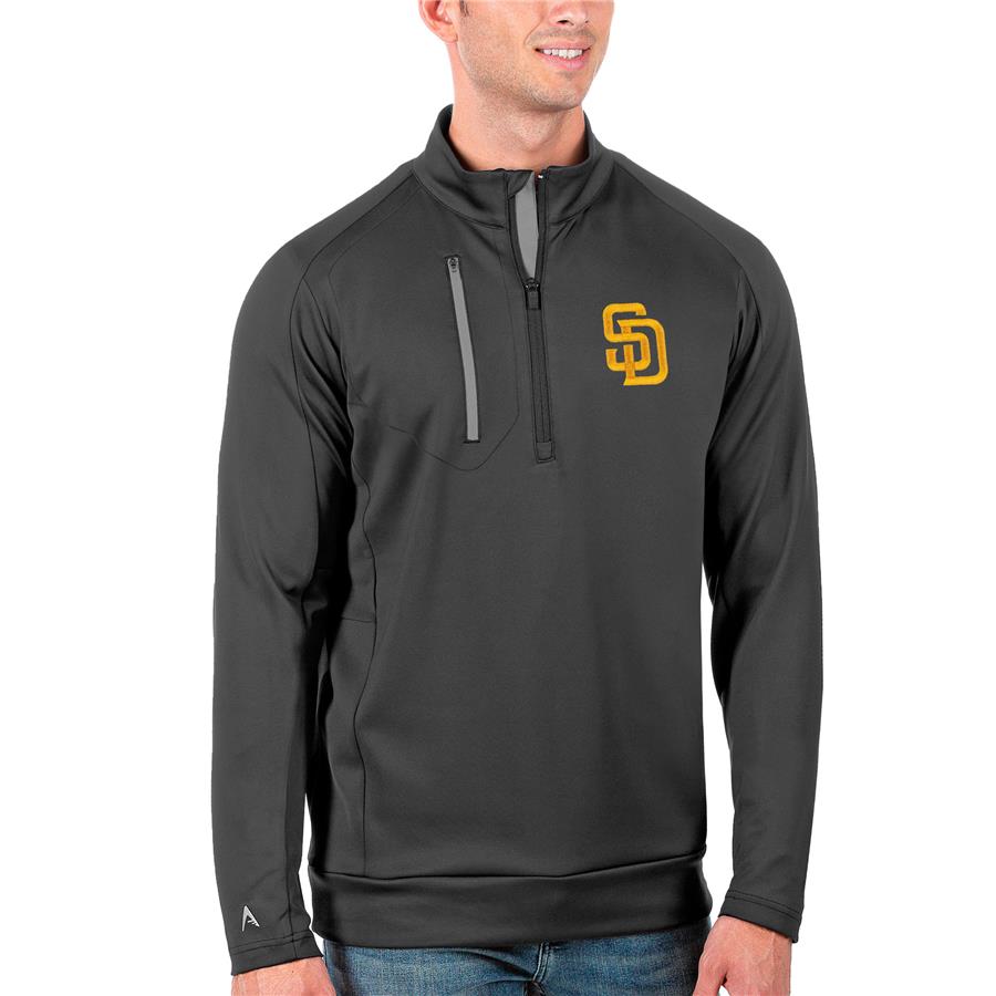 San Diego Padres Antigua Generation Quarter-Zip Pullover Jacket - Gray