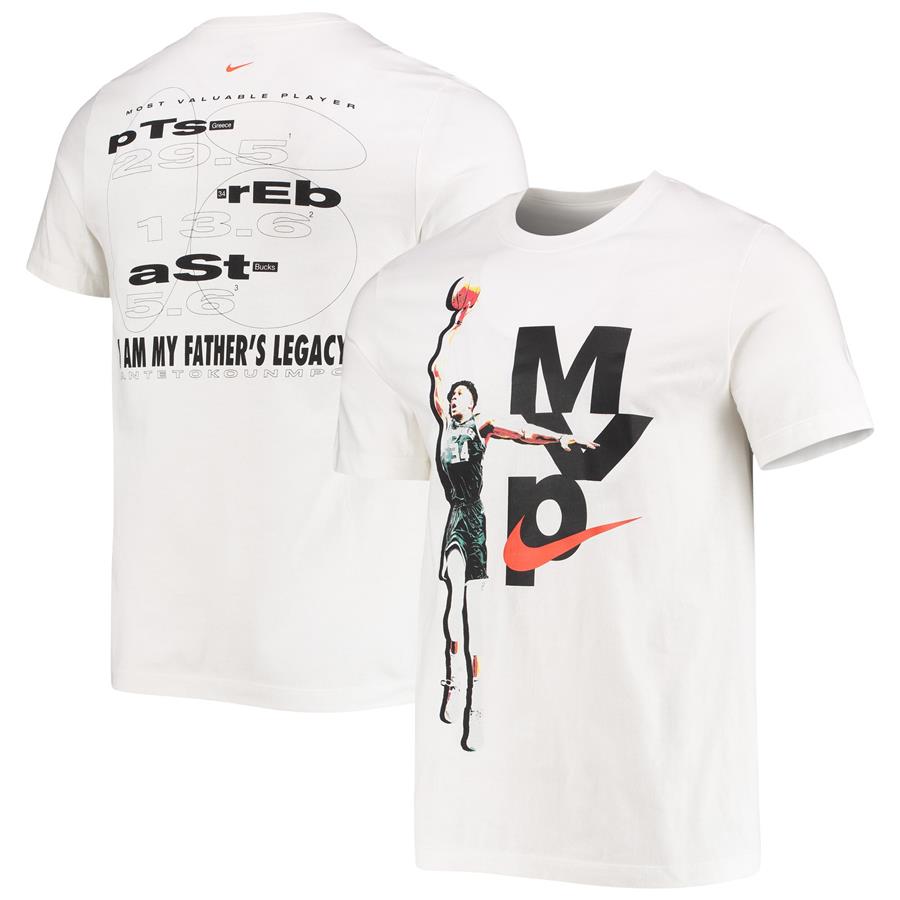 Giannis Antetokounmpo Milwaukee Bucks Nike 2020 Award Winner T-Shirt - White