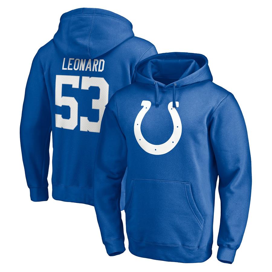 Darius Leonard Indianapolis Colts Fanatics Branded Player Icon Name & Number Pullover Hoodie - Royal