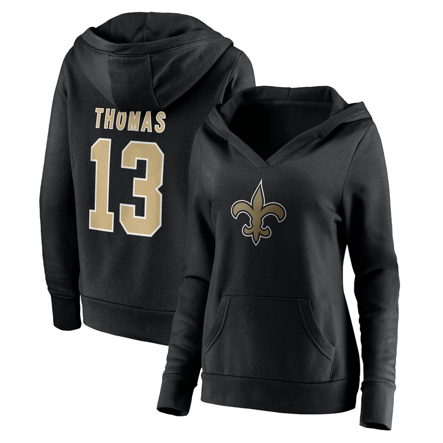 Michael Thomas New Orleans Saints Fanatics Branded Women's Player Icon Name & Number Pullover Hoodie - Black