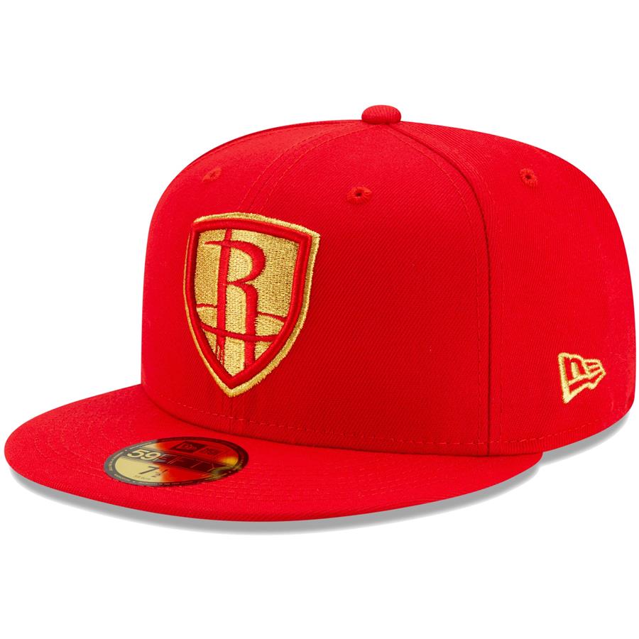 Houston Rockets New Era Shield 59FIFTY Fitted Hat - Red