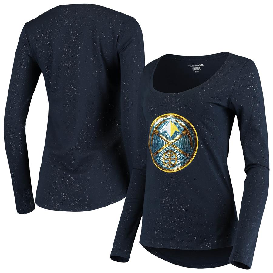 Denver Nuggets New Era Women's Team Logo Long Sleeve T-Shirt - Navy