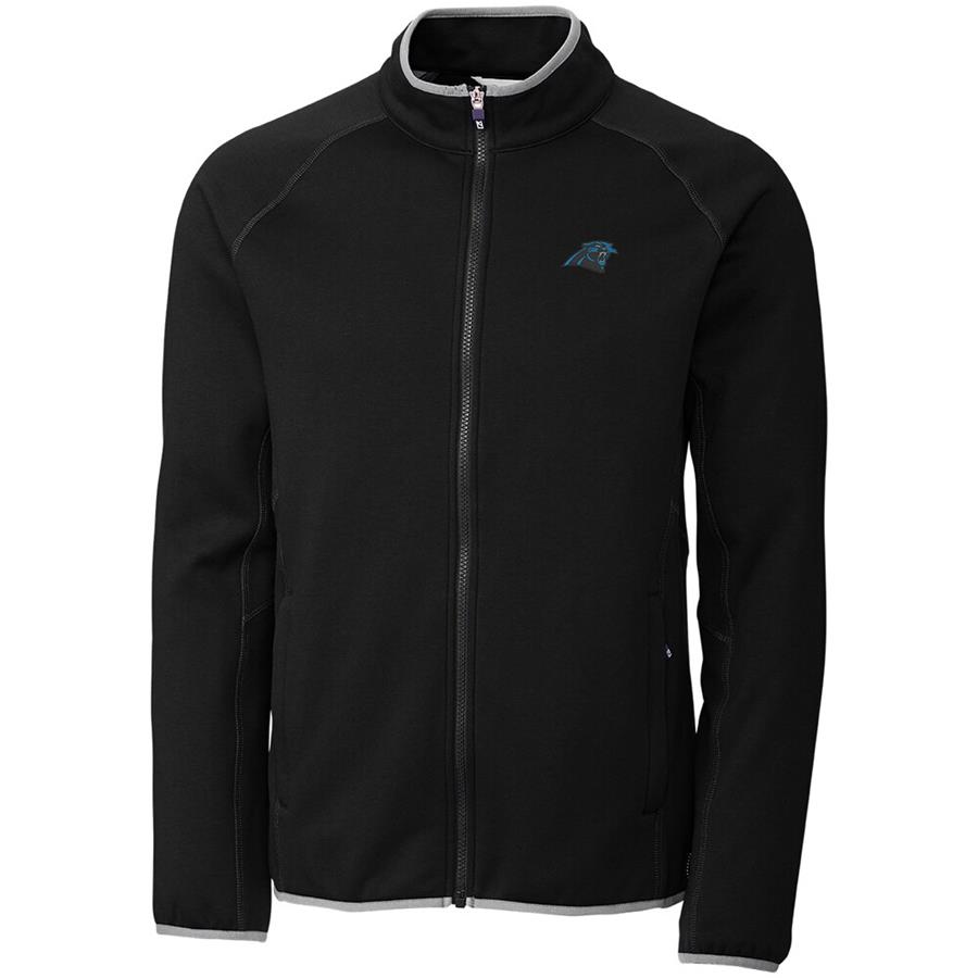 Carolina Panthers Cutter & Buck Discovery Windblock Full-Zip Jacket - Black