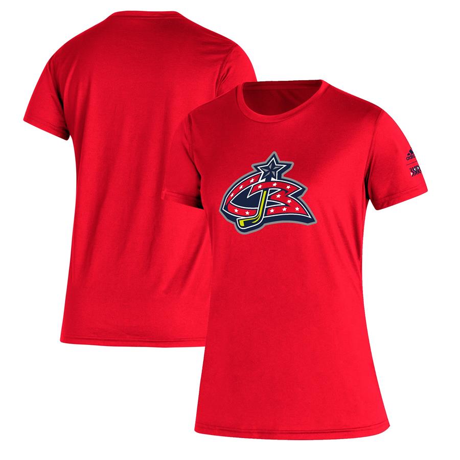 Columbus Blue Jackets adidas Women's Reverse Retro Creator T-Shirt - Red