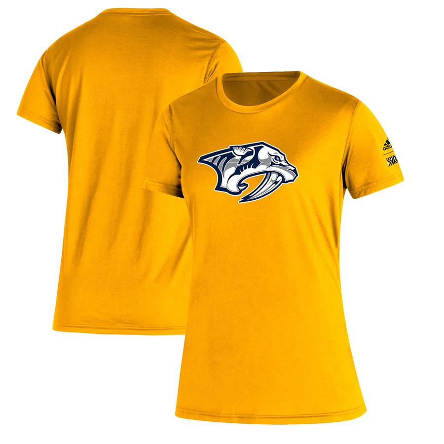 Nashville Predators adidas Women's Reverse Retro Creator T-Shirt - Gold
