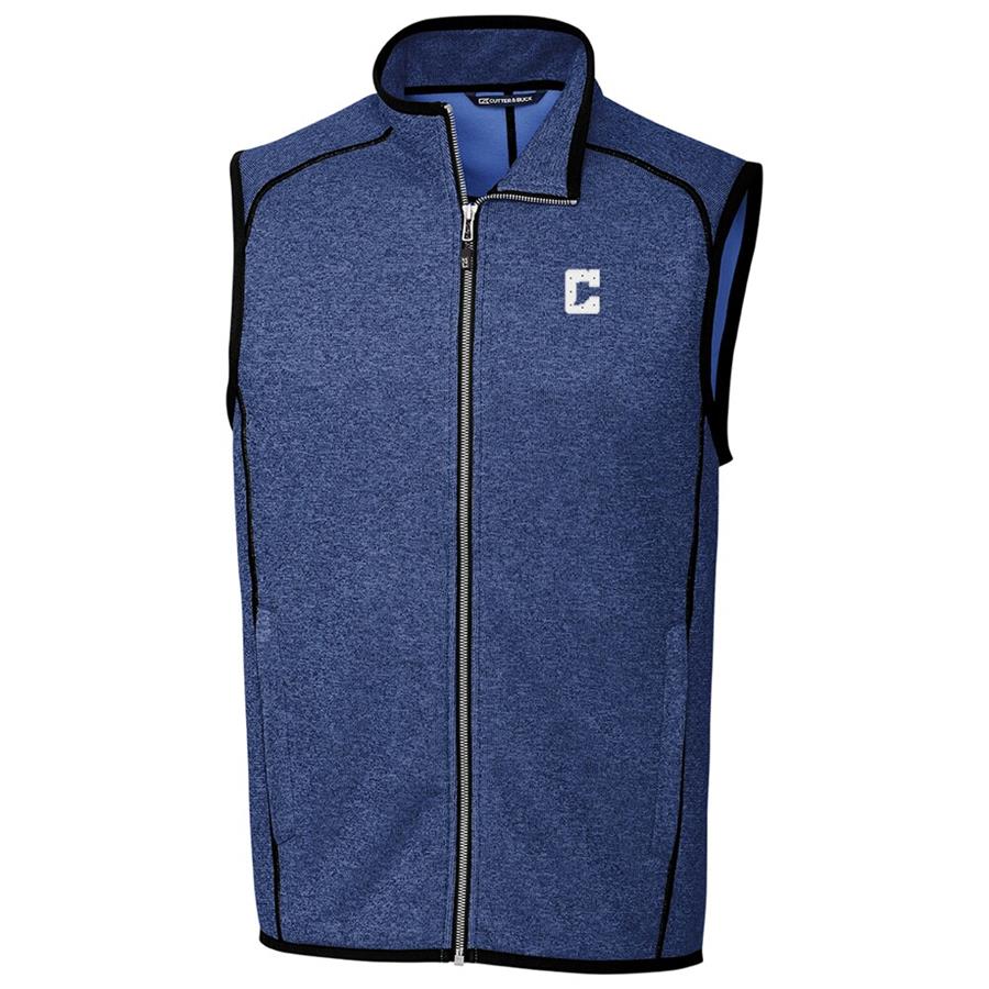Indianapolis Colts Cutter & Buck Team Mainsail Sweater Knit Fleece Full-Zip Vest - Royal