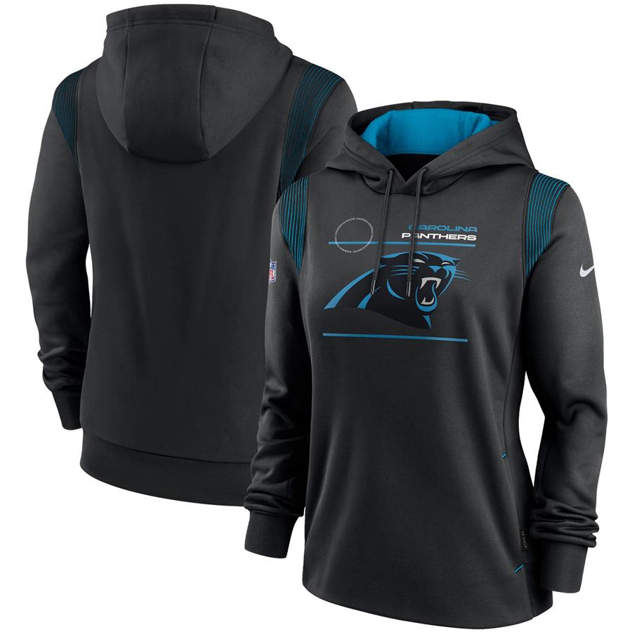 Carolina Panthers Nike Women's Sideline Performance Pullover Hoodie - Black