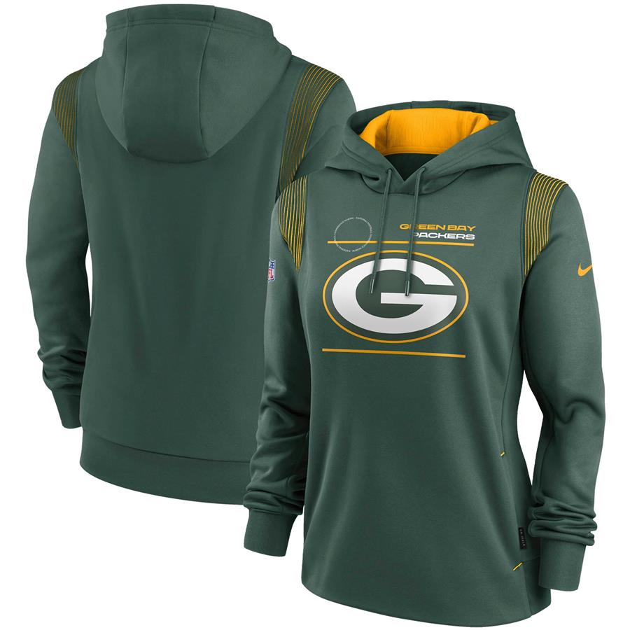 Green Bay Packers Nike Women's Sideline Performance Pullover Hoodie - Green