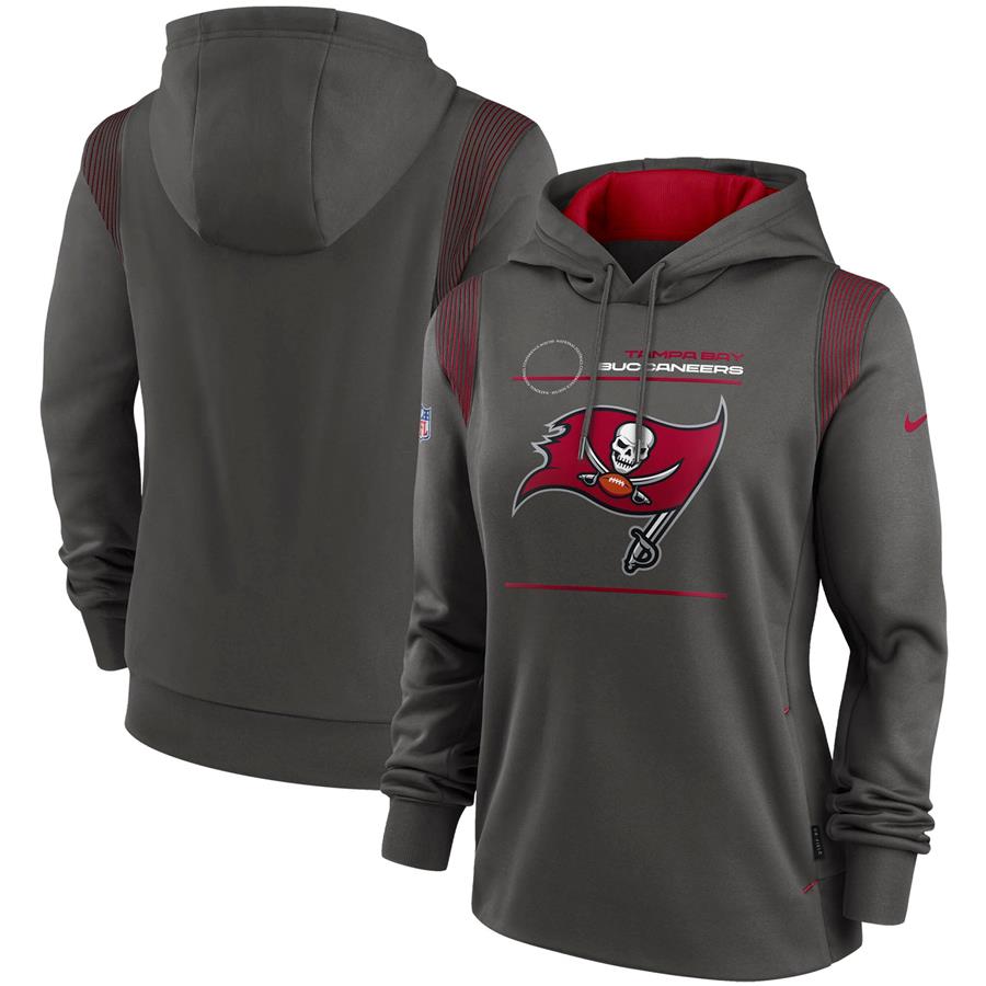 Tampa Bay Buccaneers Nike Women's Sideline Performance Pullover Hoodie - Pewter