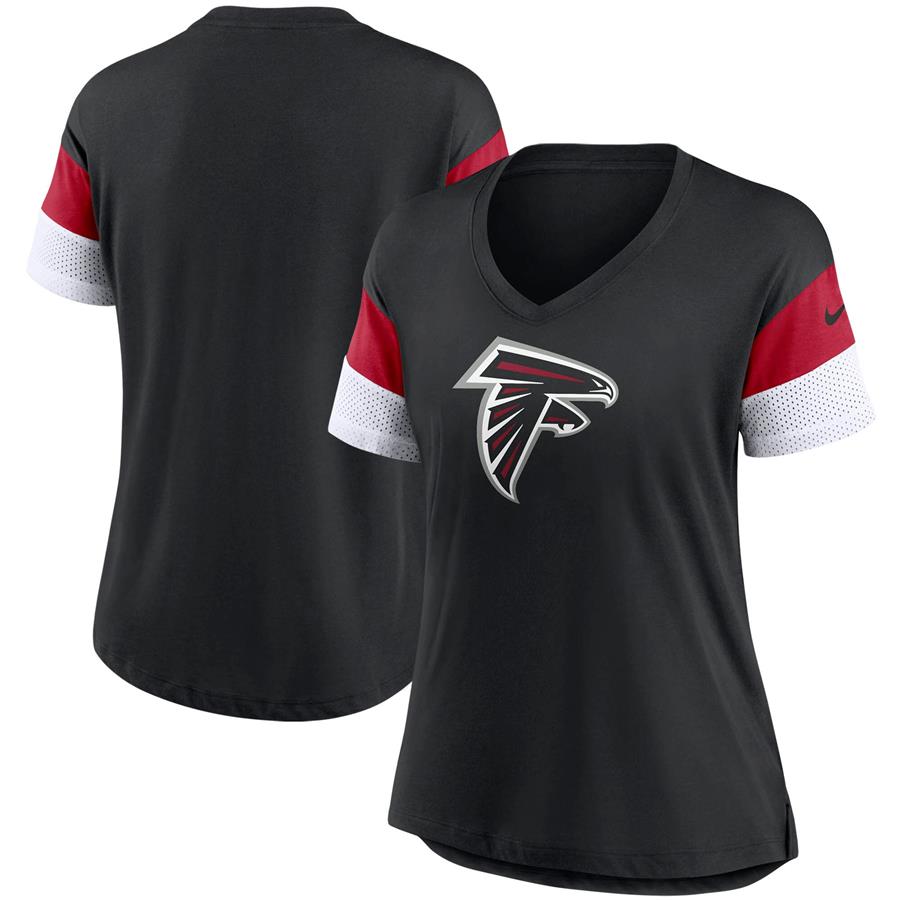 Atlanta Falcons Nike Women's Team Logo Fashion Performance Tri-Blend V-Neck T-Shirt - Black