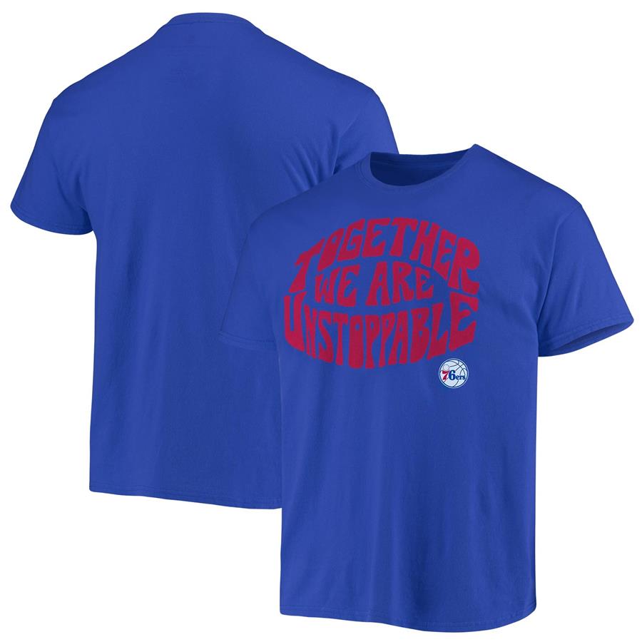 Philadelphia 76ers Junk Food Positive Message Enzyme Washed T-Shirt - Royal