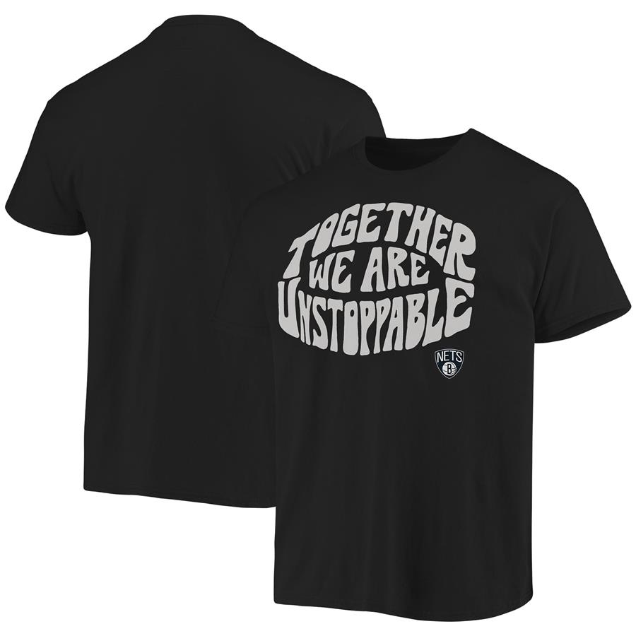 Brooklyn Nets Junk Food Positive Message Enzyme Washed T-Shirt - Black